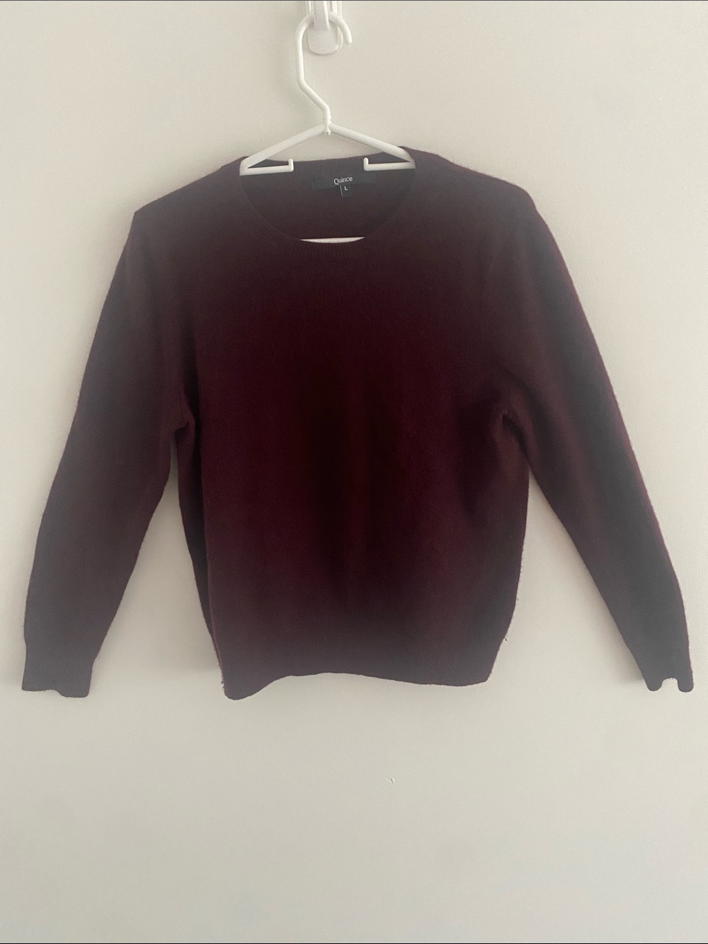 Quince Mongolian Cashmere Crew Sweater Burgundy Size LARGE - Picture 3 of 10